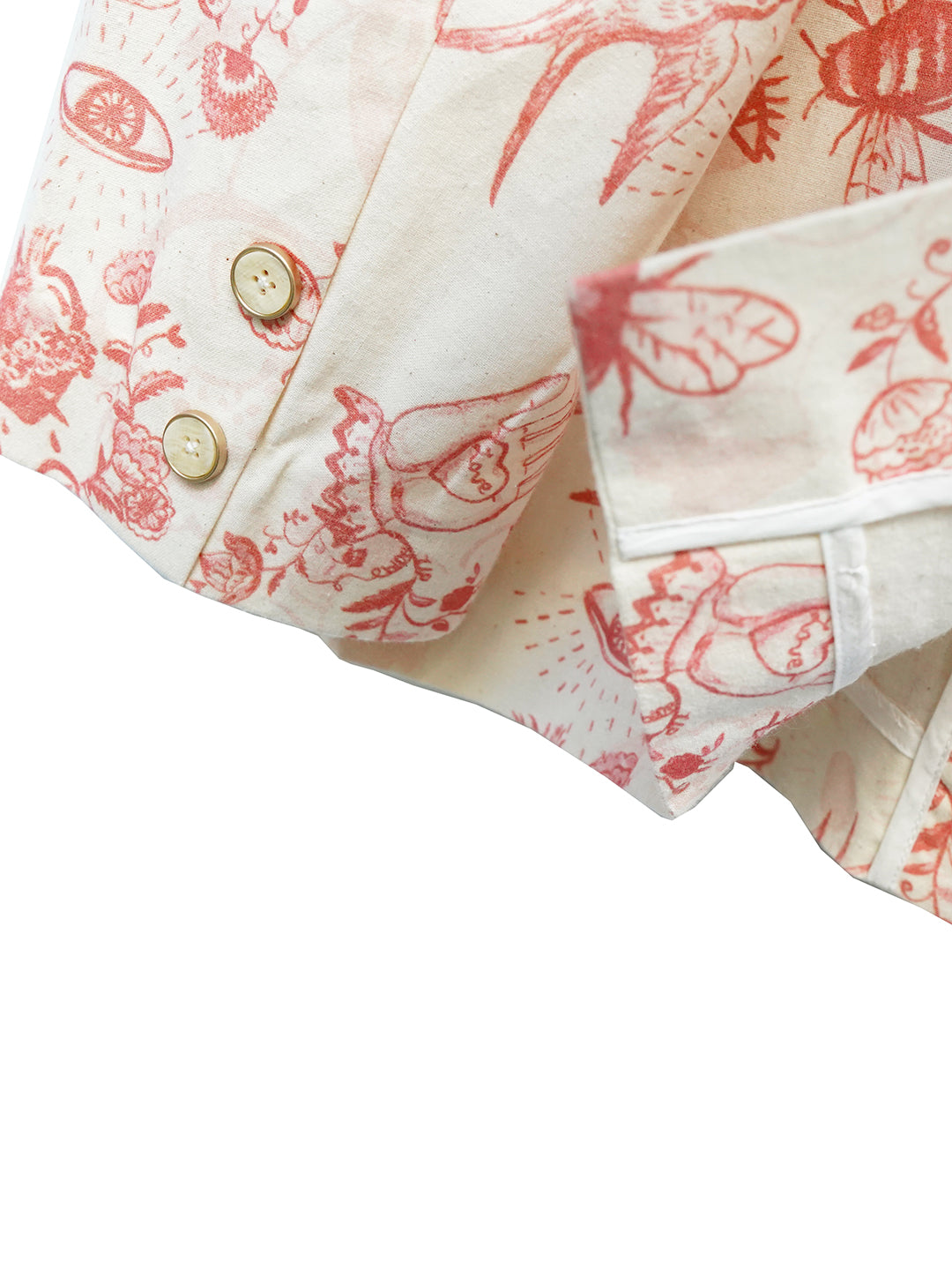 Unlogical Poem Cat Embroidered Illustration Printed Cotton Blazer