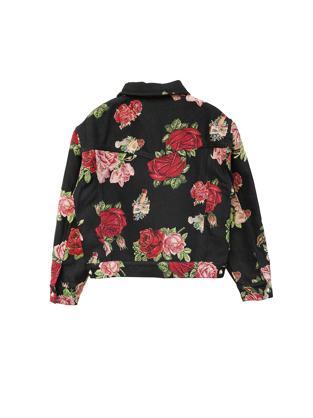 Unlogical Poem Cat Embroidered Rose Yarn-dyed Jacket