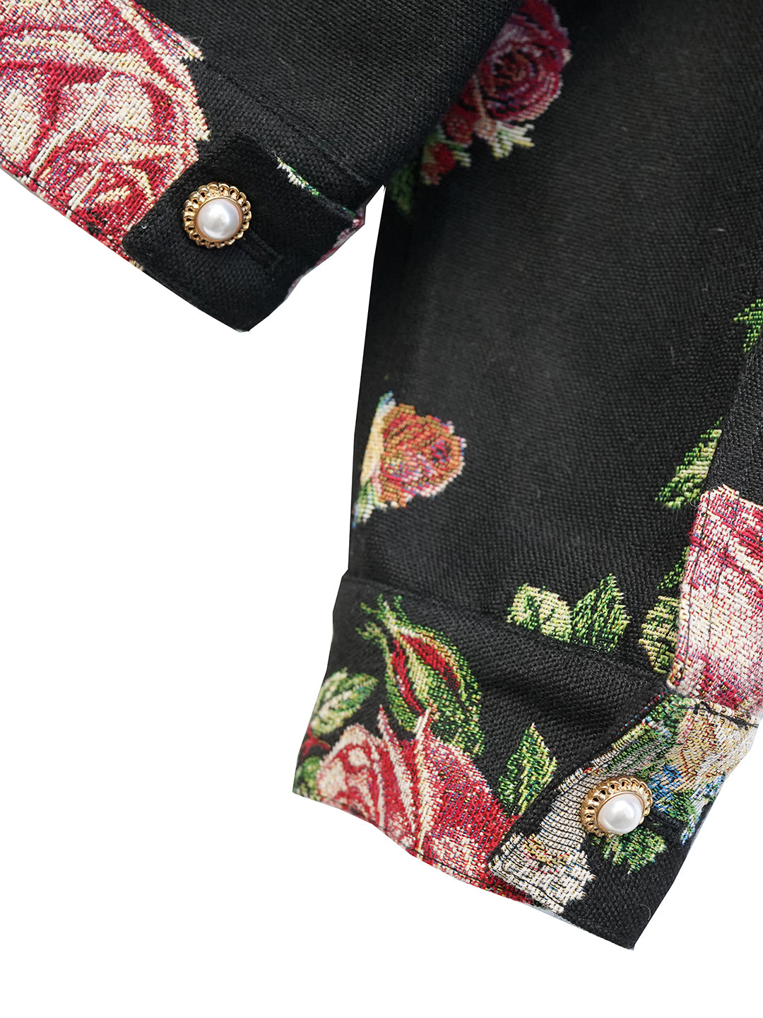 Unlogical Poem Cat Embroidered Rose Yarn-dyed Jacket