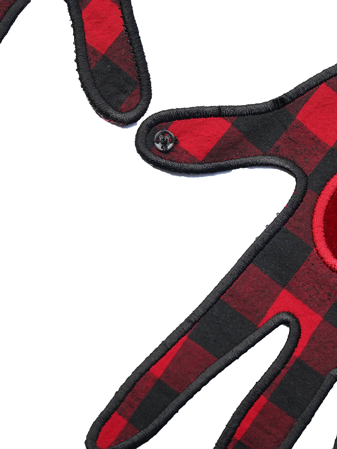 Unlogical Poem Hand Shaped Velvet Gingham Falsecollar Scarf