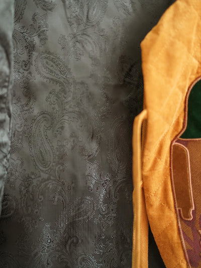 Unlogical Poem Doll Patchwork Embroidered Yellow Quilted Vest