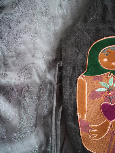 Unlogical Poem Doll Patchwork Embroidered Quilted Vest