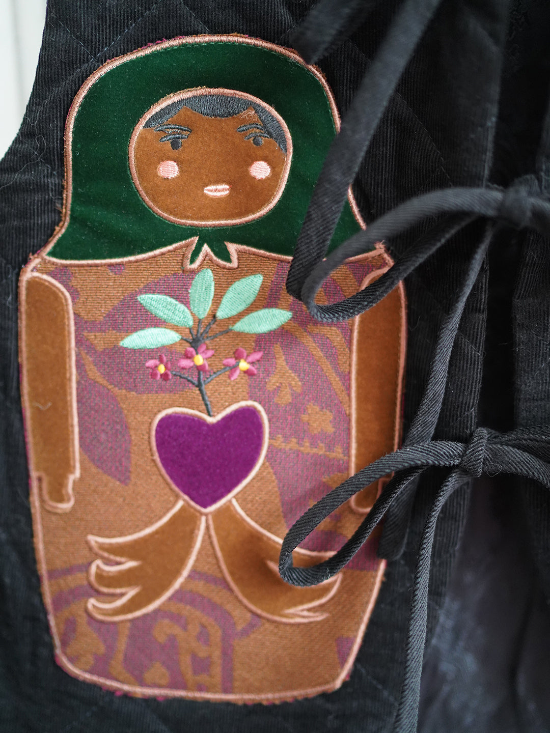 Unlogical Poem Doll Patchwork Embroidered Quilted Vest