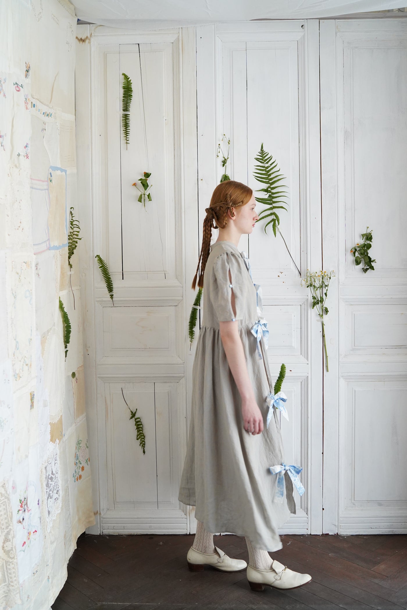 Unlogical Poem Vintage-Style  Lace-Up Bow Long Dress