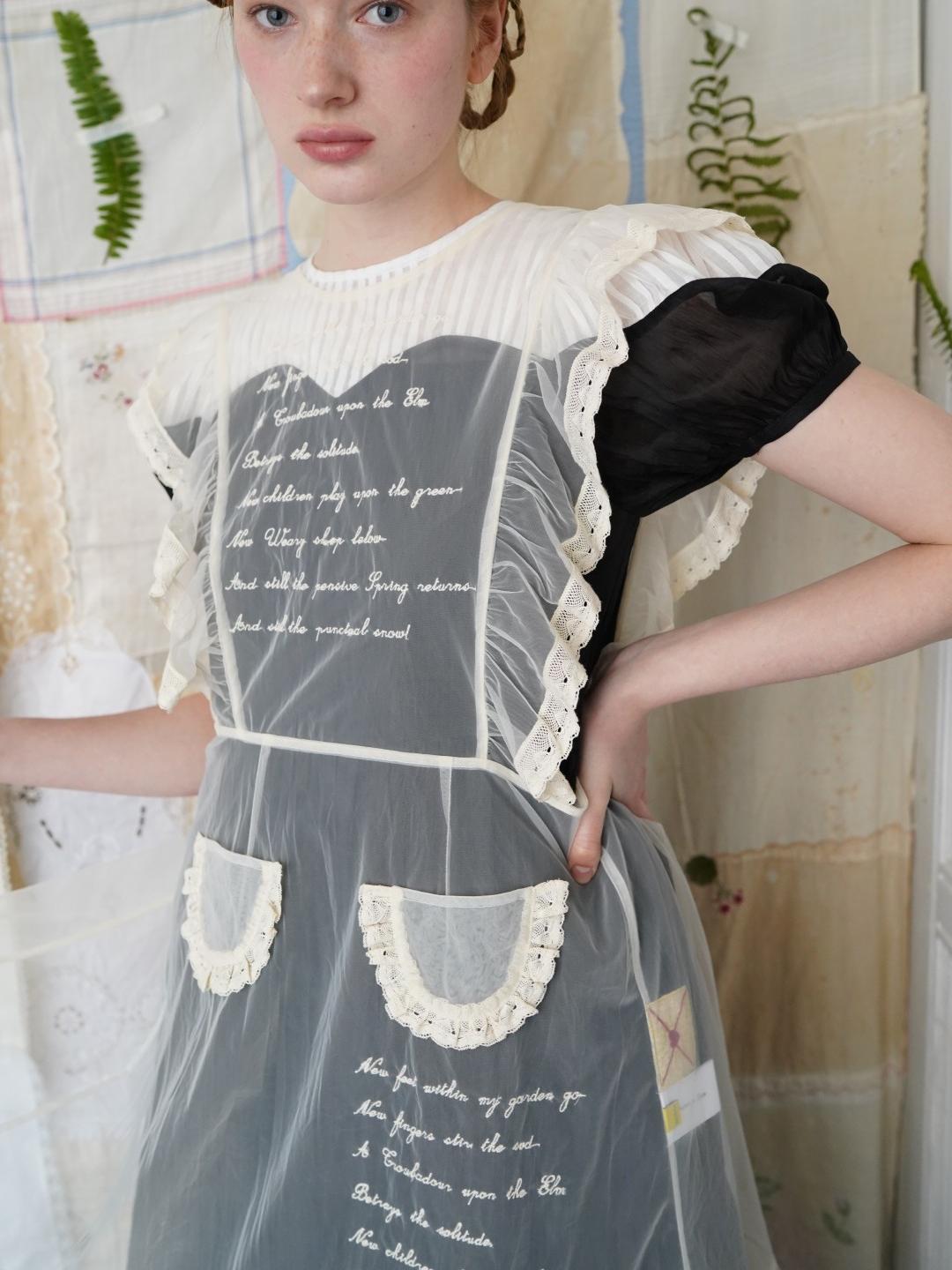 Unlogical Poem Victorian-Style Lace Embroidered Mesh Apron