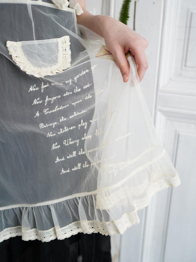 Unlogical Poem Victorian-Style Lace Embroidered Mesh Apron