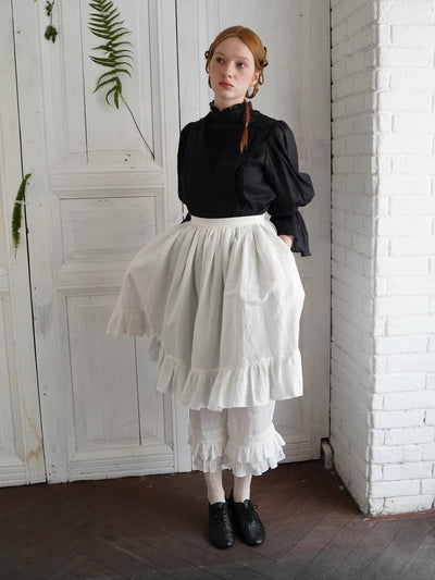 Unlogical Poem Victorian Stand Collar Blouse with Leg-of-Mutton Sleeve