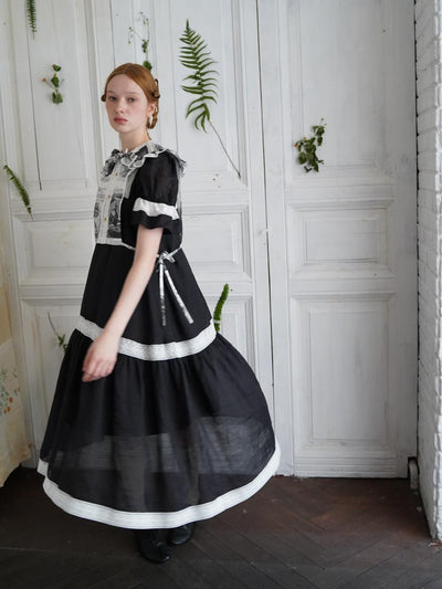 Unlogical Poem Bohemian style lace-insert long dress