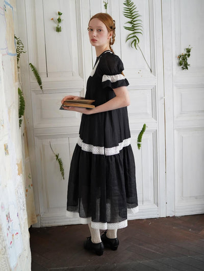 Unlogical Poem Bohemian style lace-insert long dress