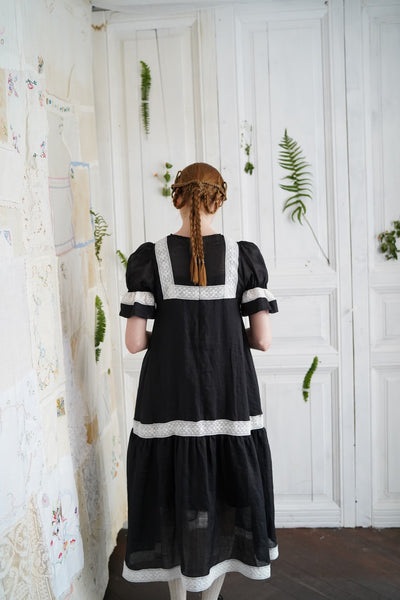 Unlogical Poem Bohemian style lace-insert long dress