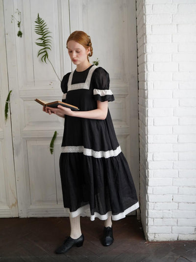 Unlogical Poem Bohemian style lace-insert long dress