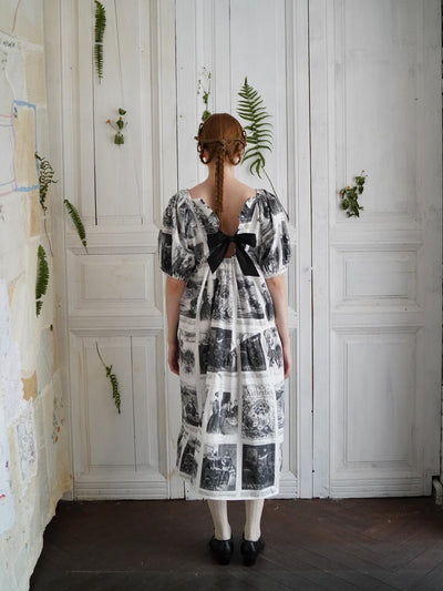 Unlogical Poem Asymmetrical Hem  Dress with Open Back and Bow