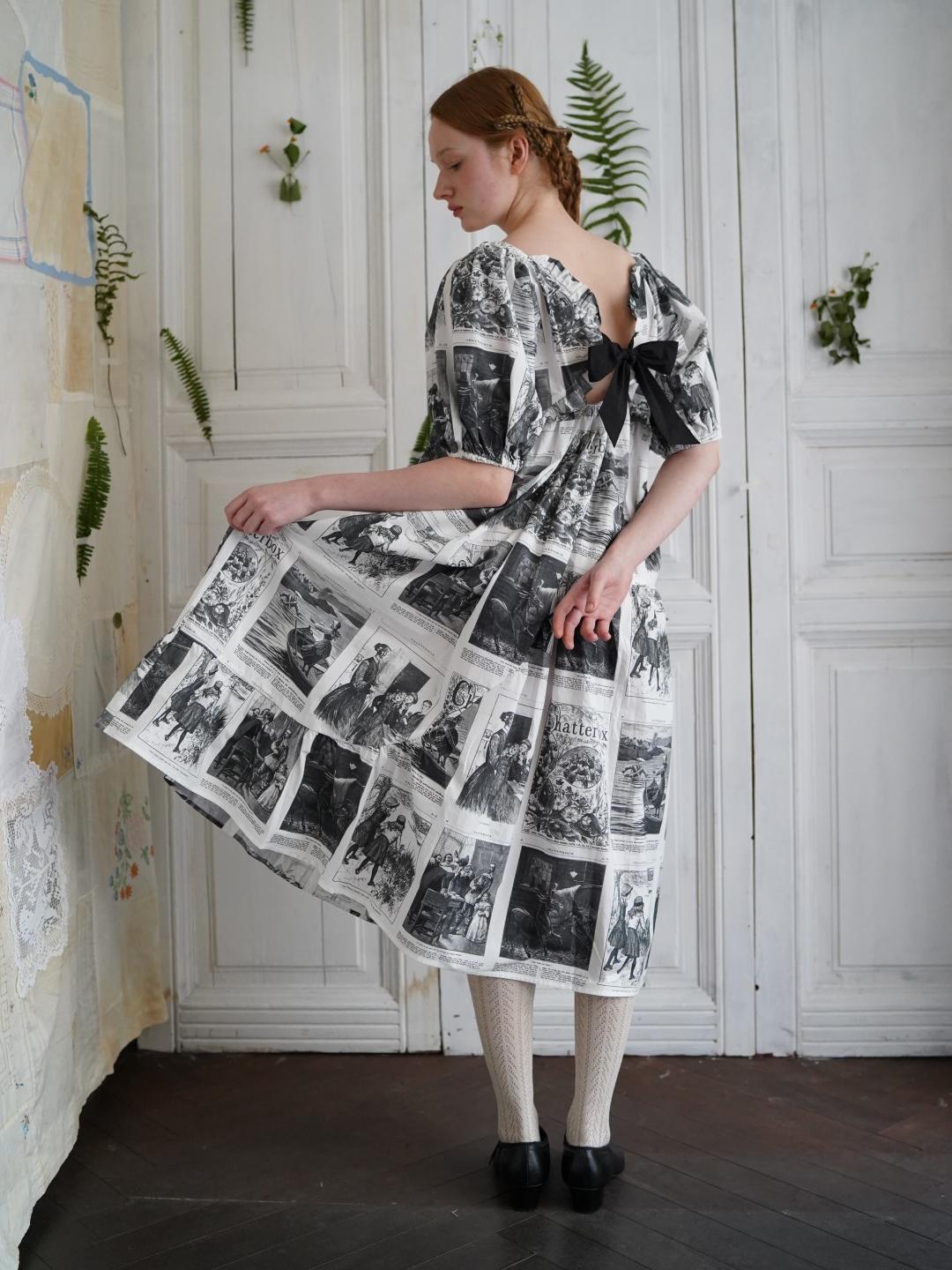 Unlogical Poem Asymmetrical Hem  Dress with Open Back and Bow