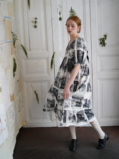 Unlogical Poem Asymmetrical Hem  Dress with Open Back and Bow