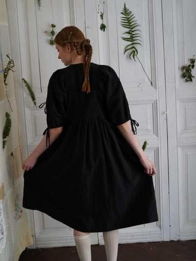 Unlogical Poem Vintage-Style Puff Sleeve Printed Dress