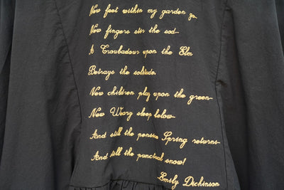 Unlogical Poem  Poetic Embroidered Ruffle Top with Batwing Sleeves