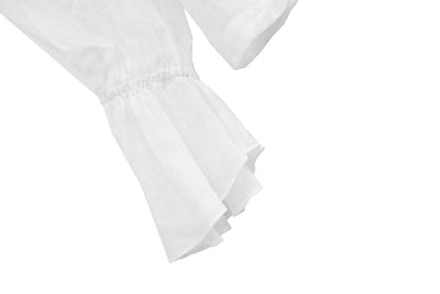 Unlogical Poem Victorian Stand Collar Blouse with Leg-of-Mutton Sleeve