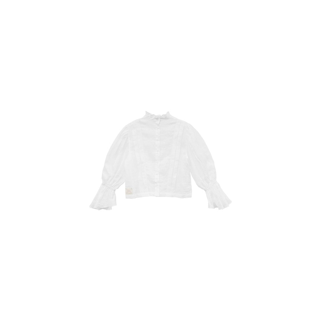 Unlogical Poem Victorian Stand Collar Blouse with Leg-of-Mutton Sleeve