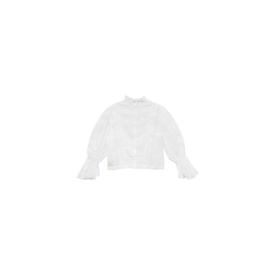 Unlogical Poem Victorian Stand Collar Blouse with Leg-of-Mutton Sleeve
