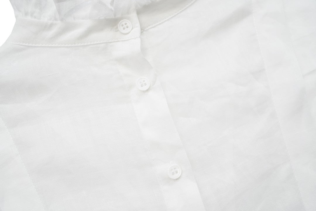 Unlogical Poem Victorian Stand Collar Blouse with Leg-of-Mutton Sleeve