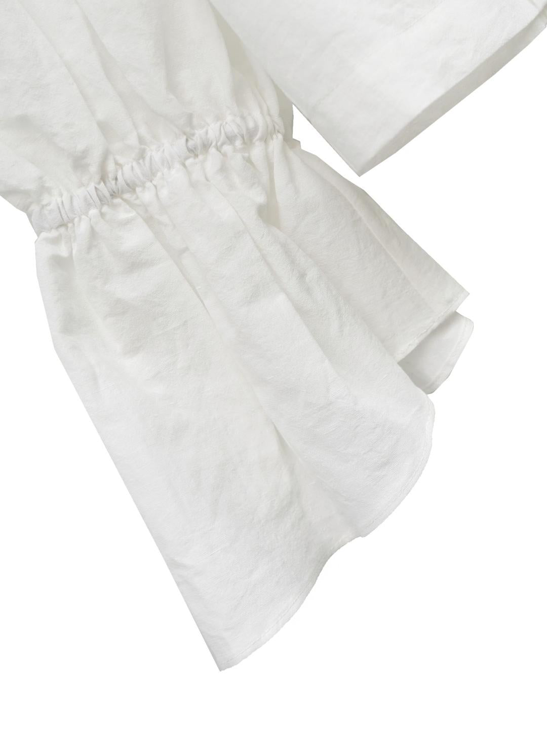 Unlogical Poem Victorian Stand Collar Blouse with Flower Basket Embroidery and Leg-of-Mutton Sleeves