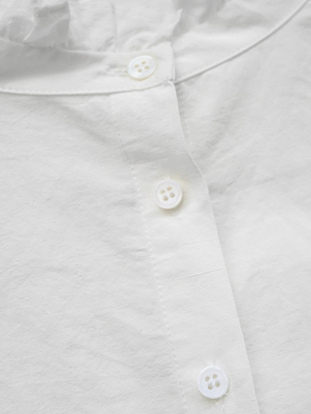 Unlogical Poem Victorian Stand Collar Blouse with Flower Basket Embroidery and Leg-of-Mutton Sleeves