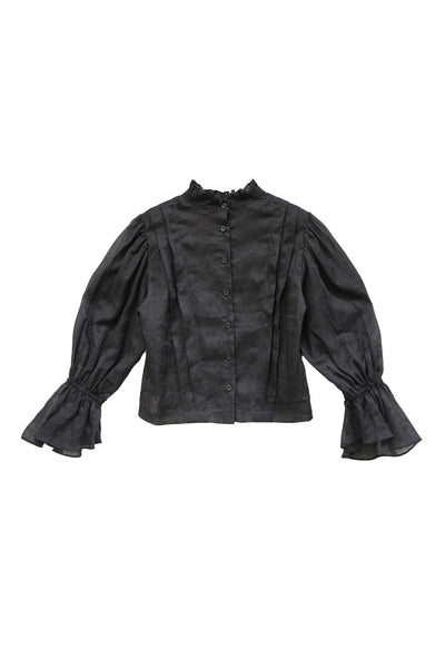 Unlogical Poem Victorian Stand Collar Blouse with Leg-of-Mutton Sleeve