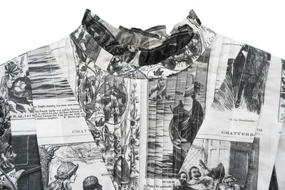 Unlogical Poem Victorian Stand Collar Blouse with Leg-of-Mutton Sleeve