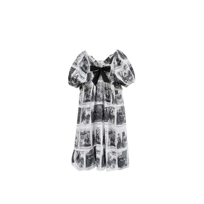 Unlogical Poem Asymmetrical Hem  Dress with Open Back and Bow