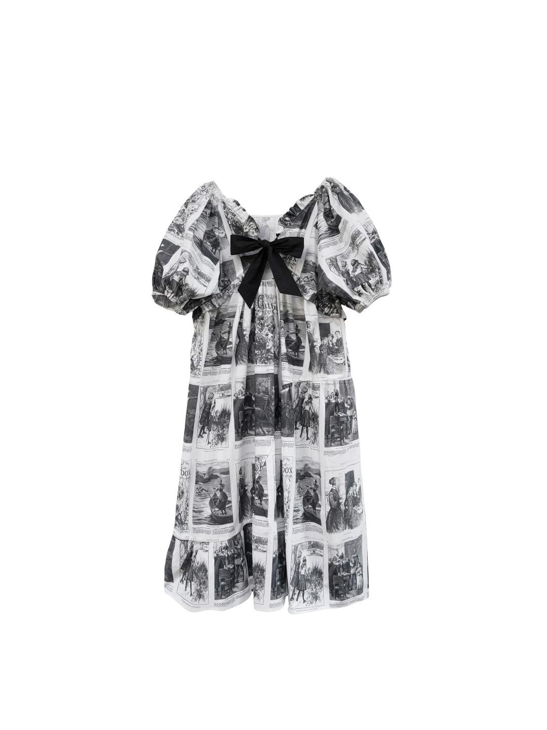 Unlogical Poem Asymmetrical Hem  Dress with Open Back and Bow