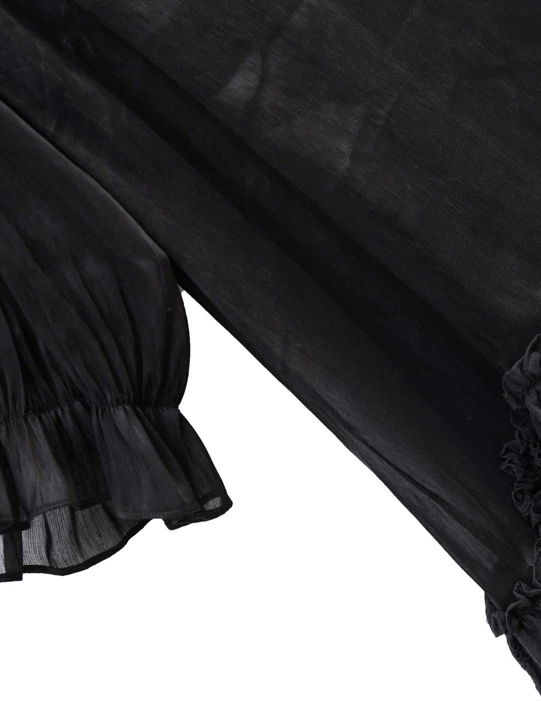 Unlogical Poem V-neck Ruffled Silhouette Embroidered Dress