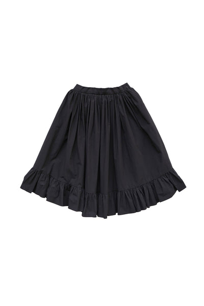 Unlogical Poem Double-Layered Printed Mesh Skirt with Petal Ruffles and Bubble Hem