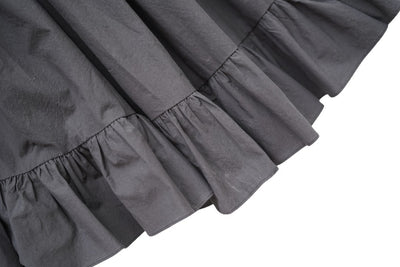 Unlogical Poem Double-Layered Printed Mesh Skirt with Petal Ruffles and Bubble Hem