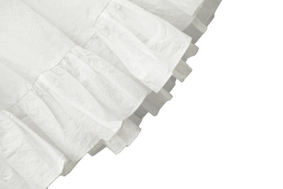 Unlogical Poem Double-Layered Printed Mesh Skirt with Petal Ruffles and Bubble Hem