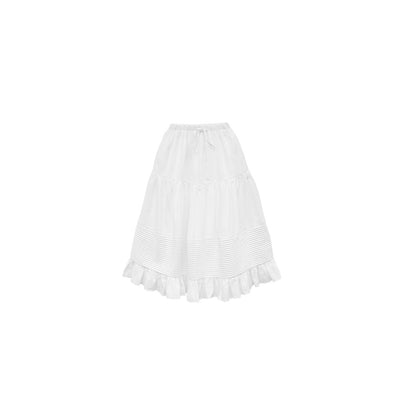 Unlogical Poem Victorian-Style Piped Ruffle Midi Skirt