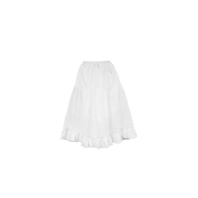 Unlogical Poem Victorian-Style Piped Ruffle Midi Skirt