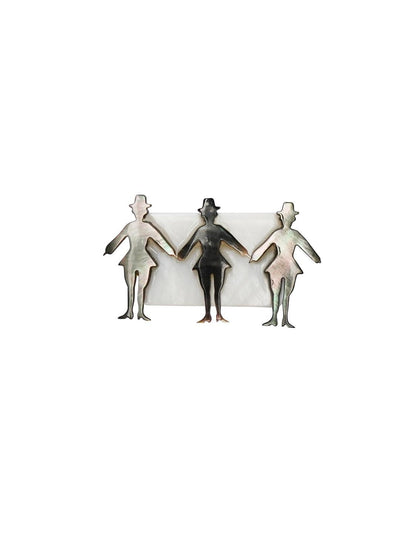 Unlogical Poem Small Person Silhouette  Handmade Natural Shell Hairpin