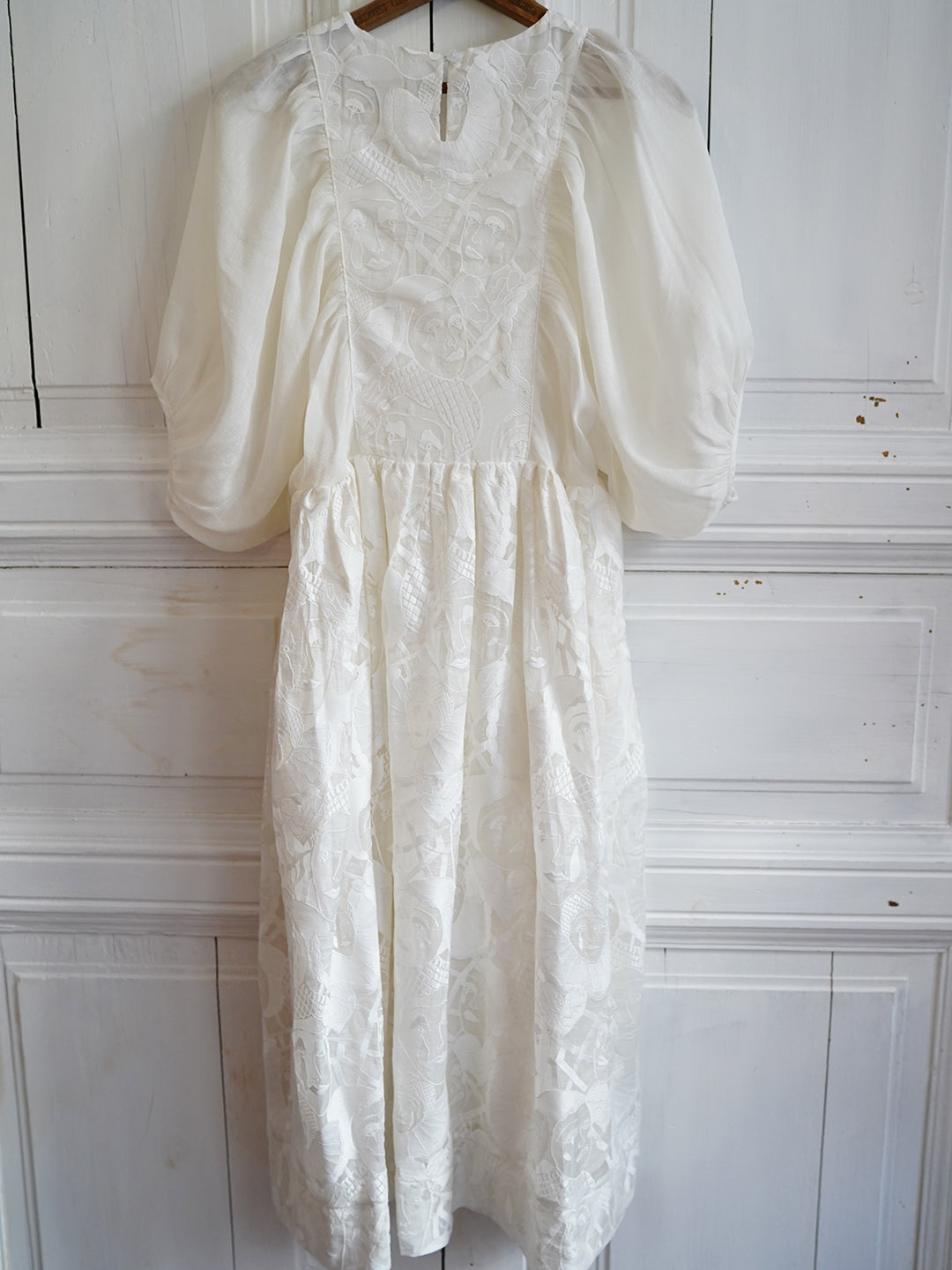 Unlogical Poem Pierrot Embroidered Lace White Dress