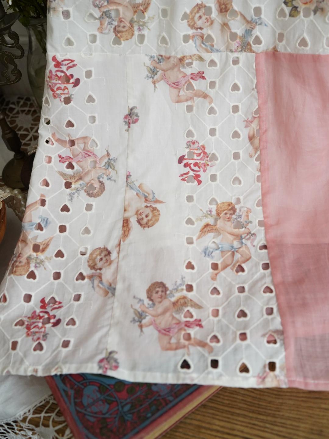 Unlogical Poem Cat Embroidery Lace Printed Patchwork Dress