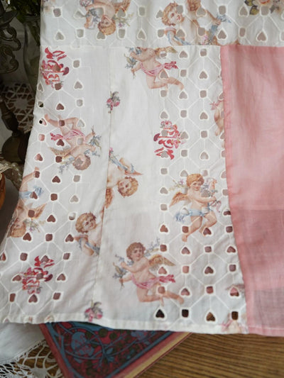 Unlogical Poem Cat Embroidery Lace Printed Patchwork Dress