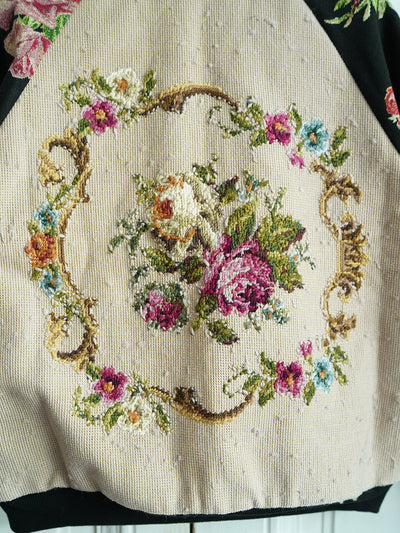 Unlogical Poem Rose Embroidery Patchwork Souvenir Jacket