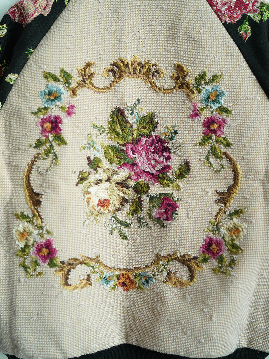 Unlogical Poem Flower Embroidery Patchwork Souvenir Jacket