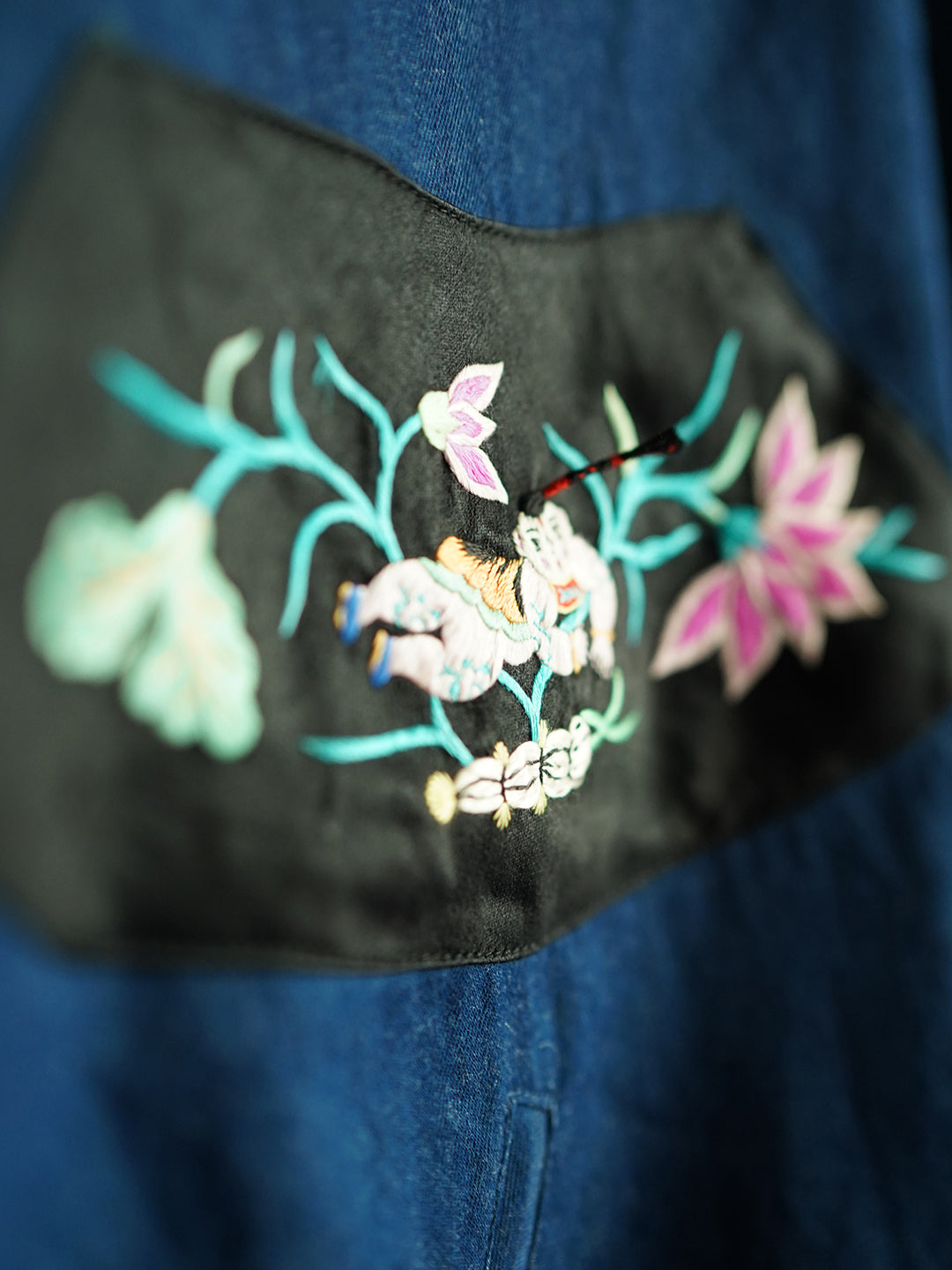 Unlogical Poem Doll Embroidery Patchwork Denim Souvenir Jacket