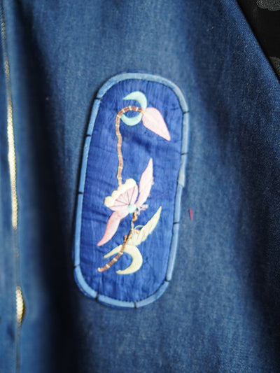 Unlogical Poem Doll Embroidery Patchwork Denim Souvenir Jacket