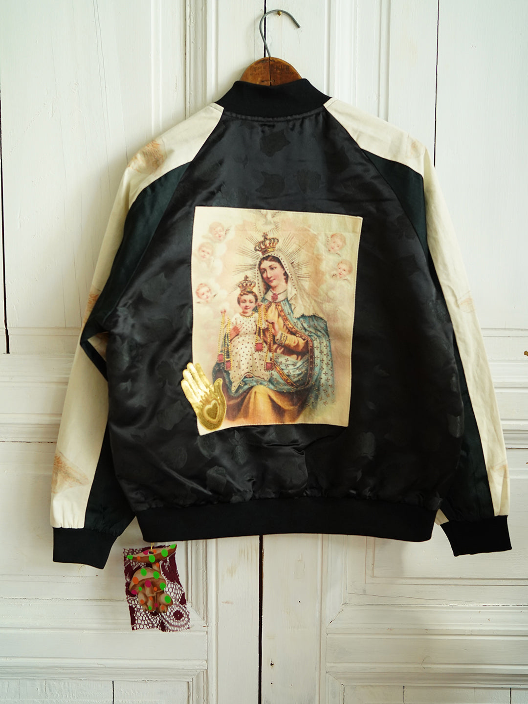 Unlogical Poem Angel Print Sequin Embroidery Souvenir Jacket