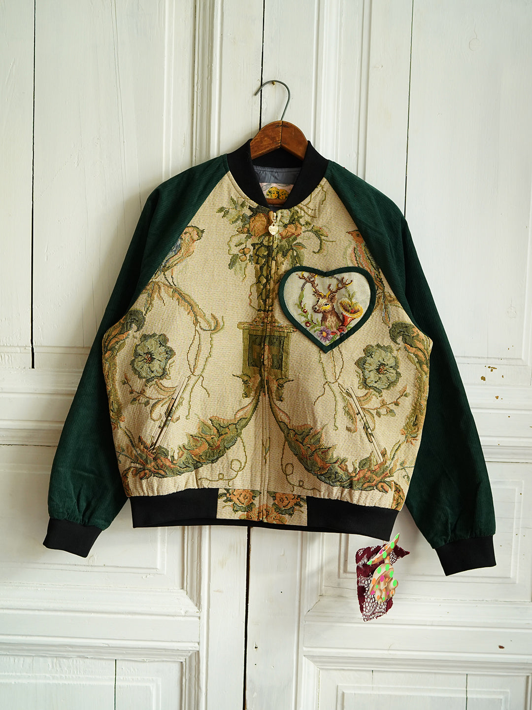 Unlogical Poem Retro Style Patchwork Velvet Embroidery Souvenir Jacket