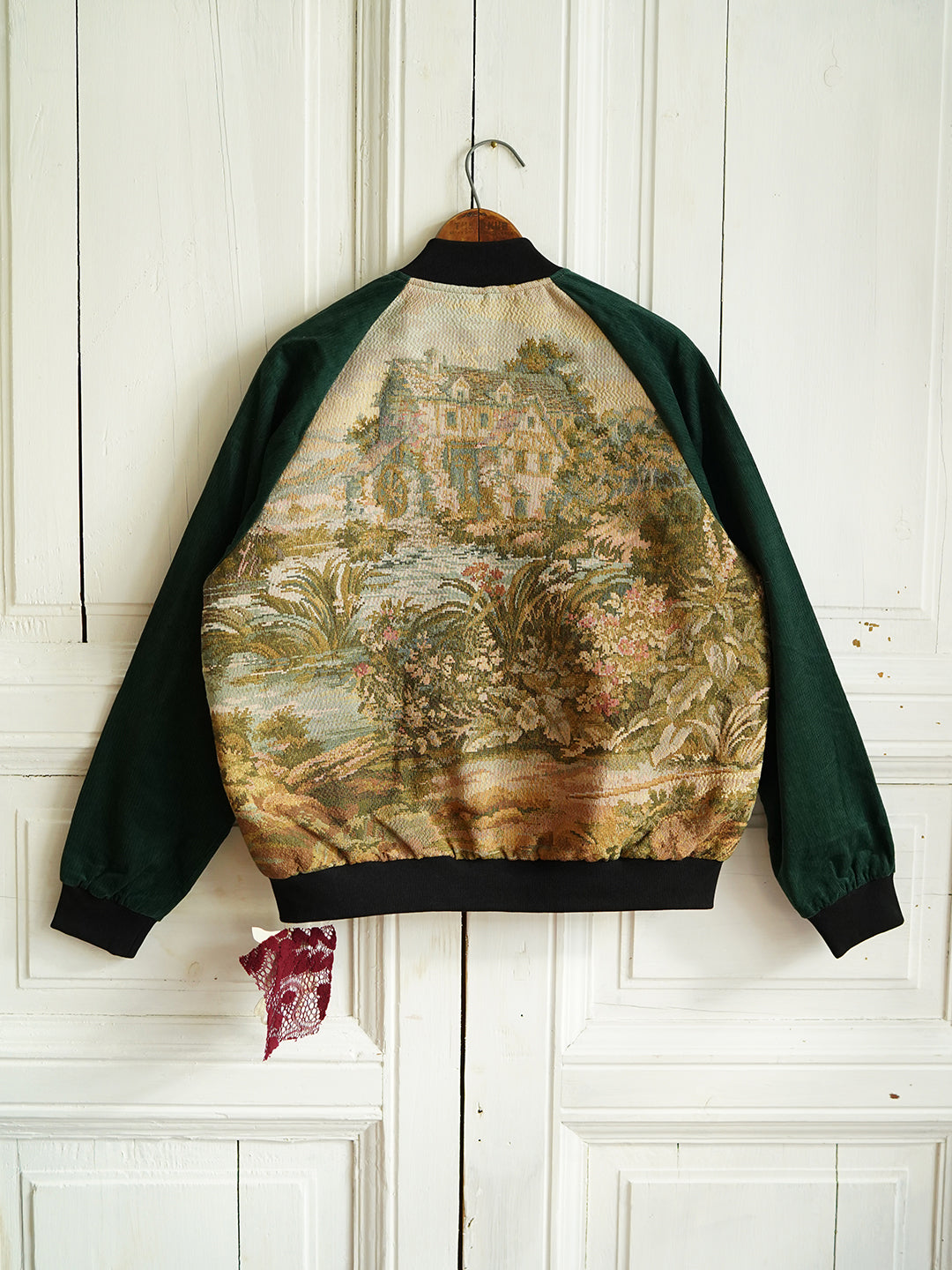 Unlogical Poem Retro Style Patchwork Velvet Embroidery Souvenir Jacket