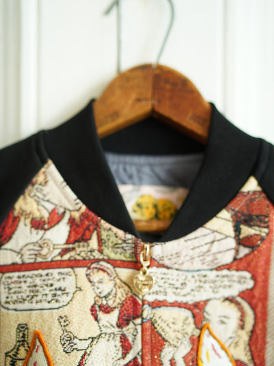 Unlogical Poem Alice in Wonderland Yarn-dyed Souvenir Jacket