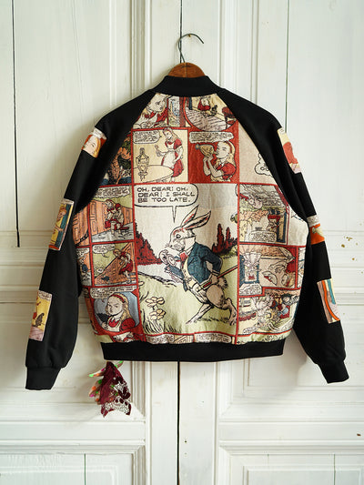 Unlogical Poem Alice in Wonderland Yarn-dyed Souvenir Jacket