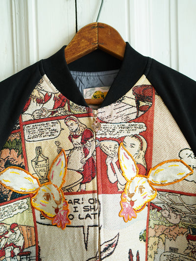 Unlogical Poem Rabbit Embroidery Patchwork Souvenir Jacket